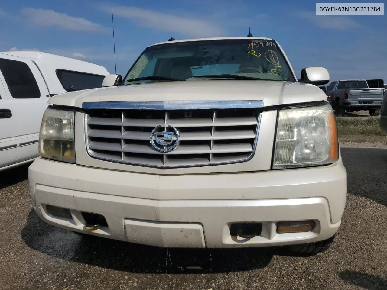 2003 Cadillac Escalade Ext VIN: 3GYEK63N13G231784 Lot: 74597174