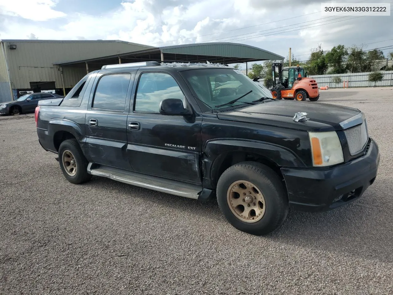 2003 Cadillac Escalade Ext VIN: 3GYEK63N33G312222 Lot: 75269384