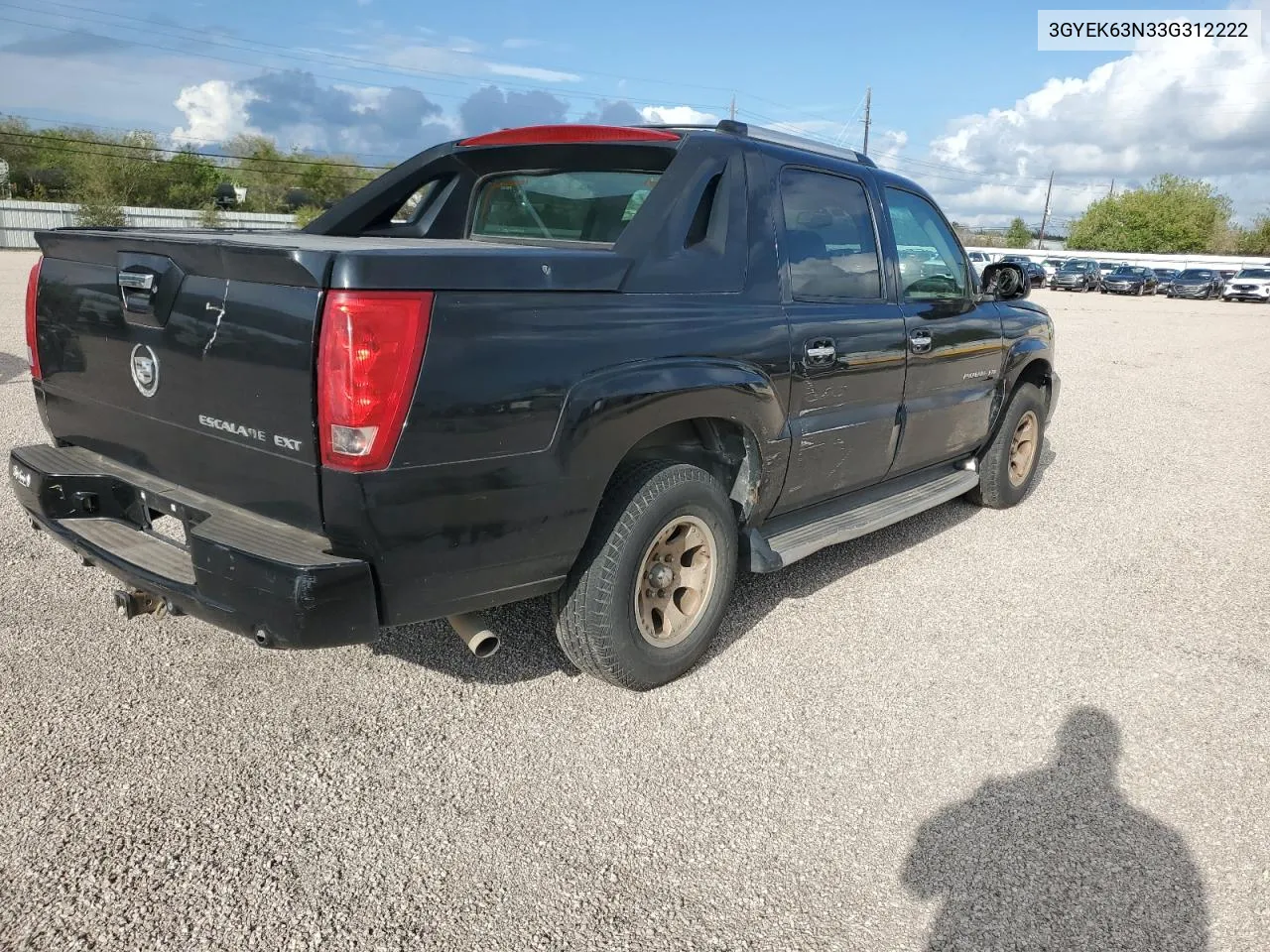 2003 Cadillac Escalade Ext VIN: 3GYEK63N33G312222 Lot: 75269384