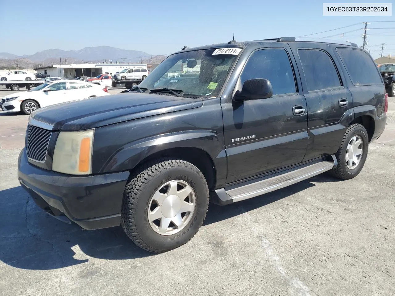 2003 Cadillac Escalade Luxury VIN: 1GYEC63T83R202634 Lot: 75470114