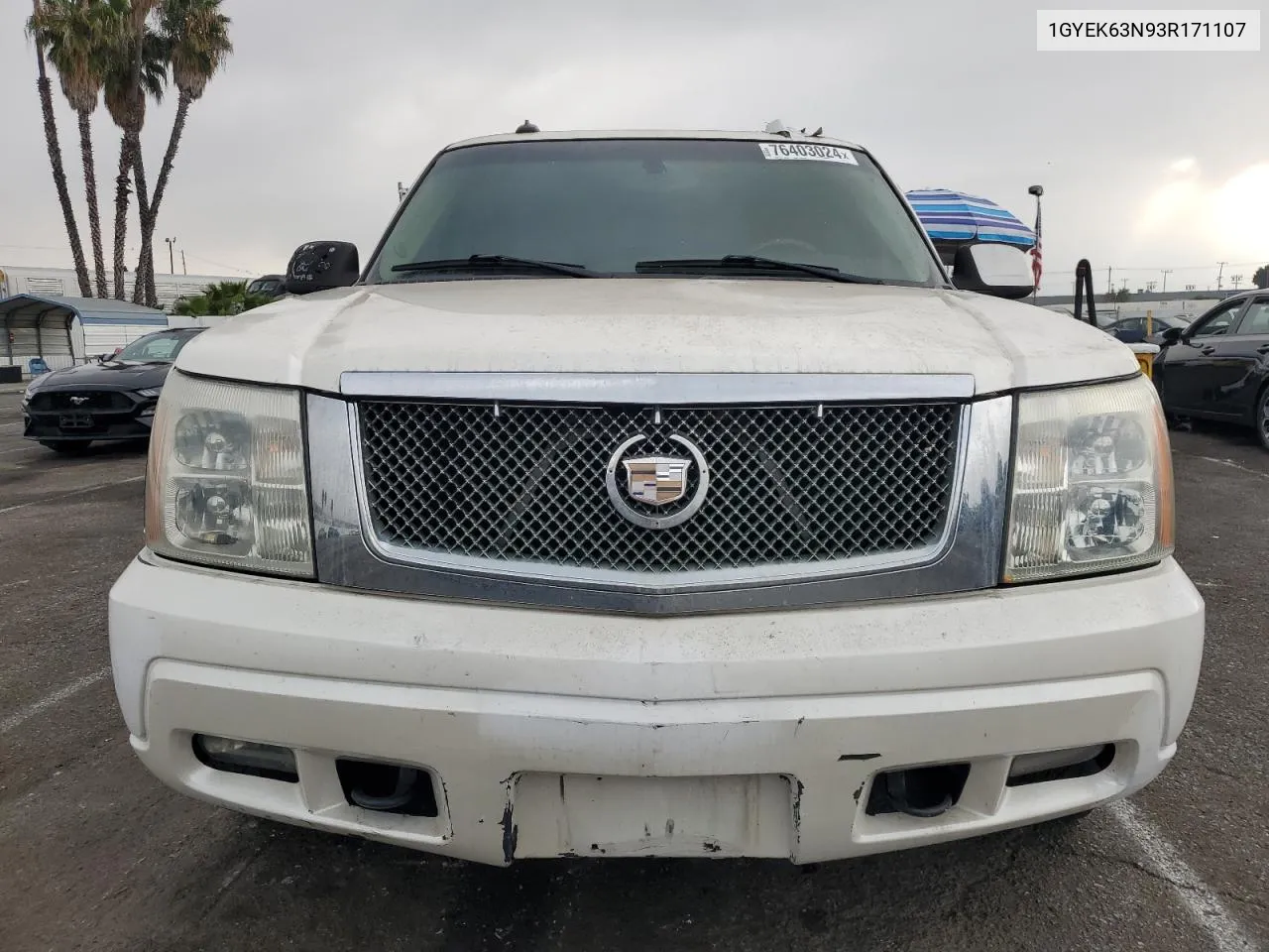 2003 Cadillac Escalade Luxury VIN: 1GYEK63N93R171107 Lot: 76403024