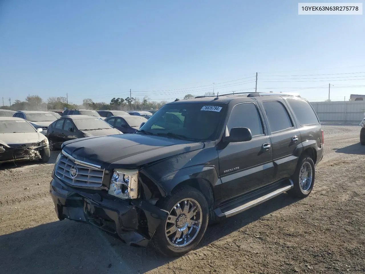 2003 Cadillac Escalade Luxury VIN: 1GYEK63N63R275778 Lot: 76826794