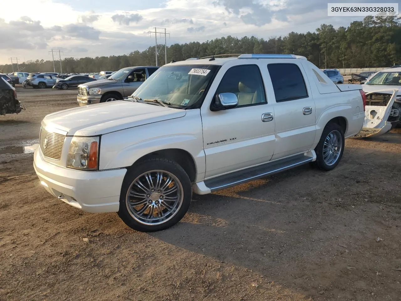 2003 Cadillac Escalade Ext VIN: 3GYEK63N33G328033 Lot: 79653754