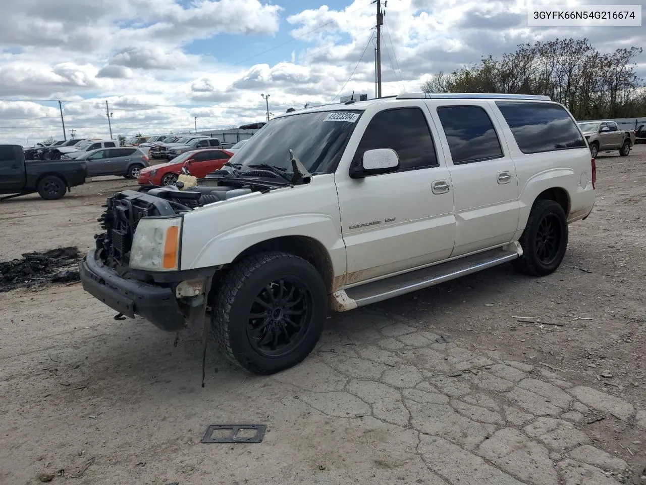 2004 Cadillac Escalade Esv VIN: 3GYFK66N54G216674 Lot: 49223204