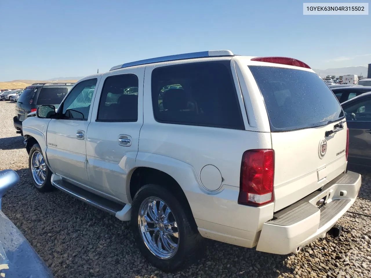 2004 Cadillac Escalade Luxury VIN: 1GYEK63N04R315502 Lot: 72027674