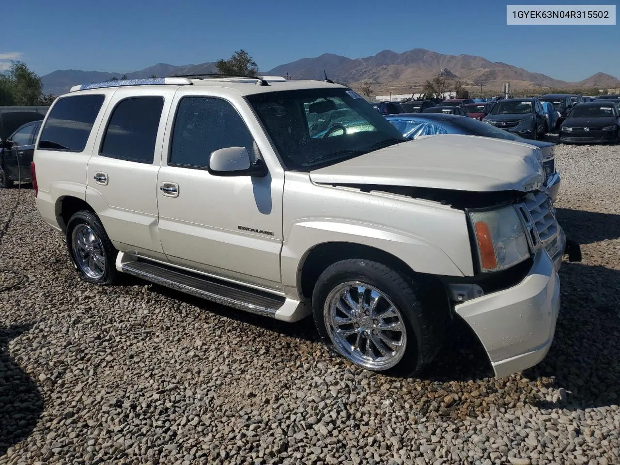 2004 Cadillac Escalade Luxury VIN: 1GYEK63N04R315502 Lot: 72027674