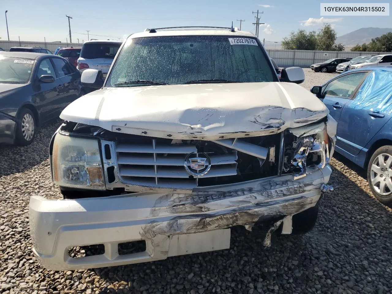 2004 Cadillac Escalade Luxury VIN: 1GYEK63N04R315502 Lot: 72027674