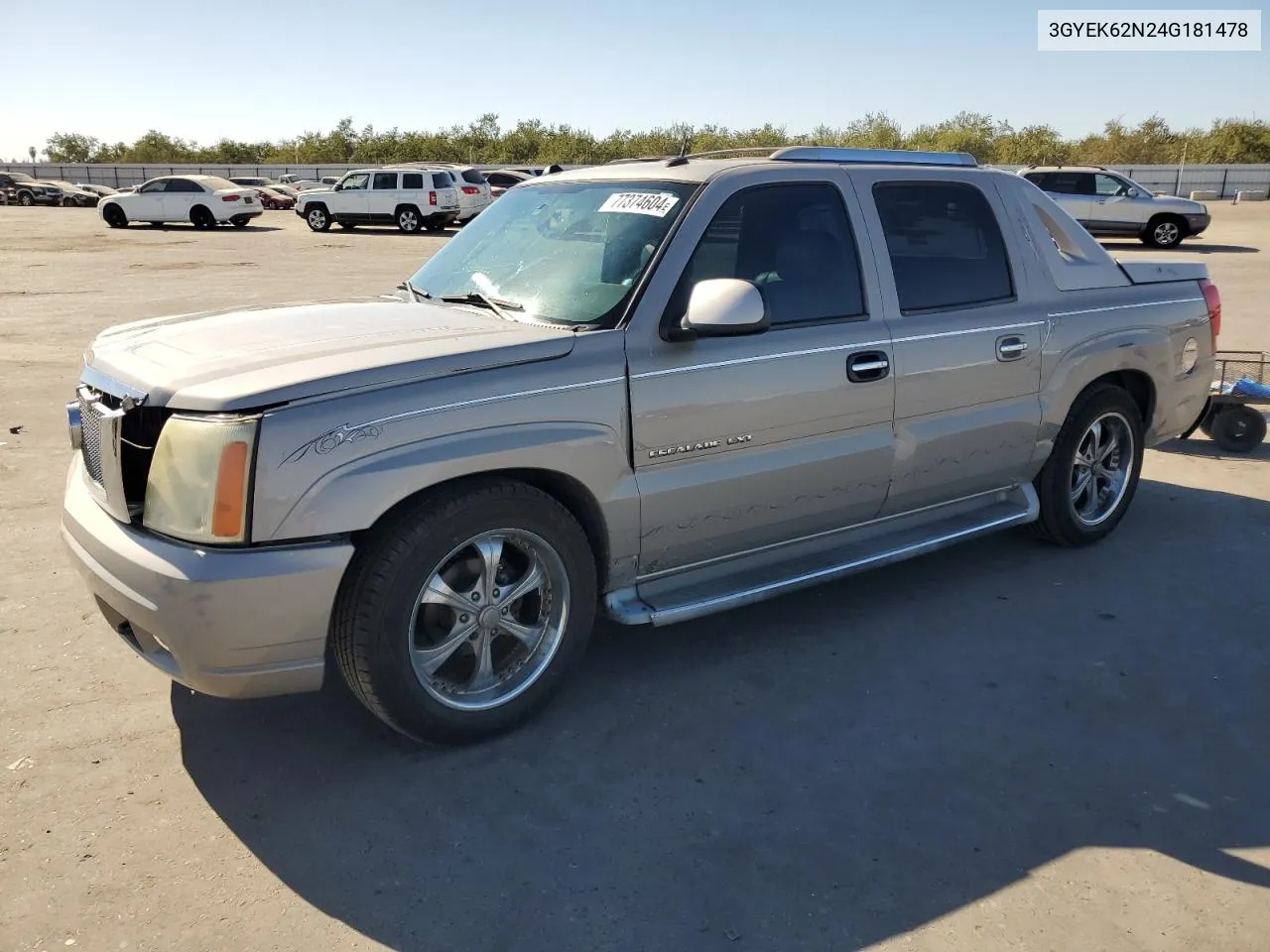 2004 Cadillac Escalade Ext VIN: 3GYEK62N24G181478 Lot: 77374604