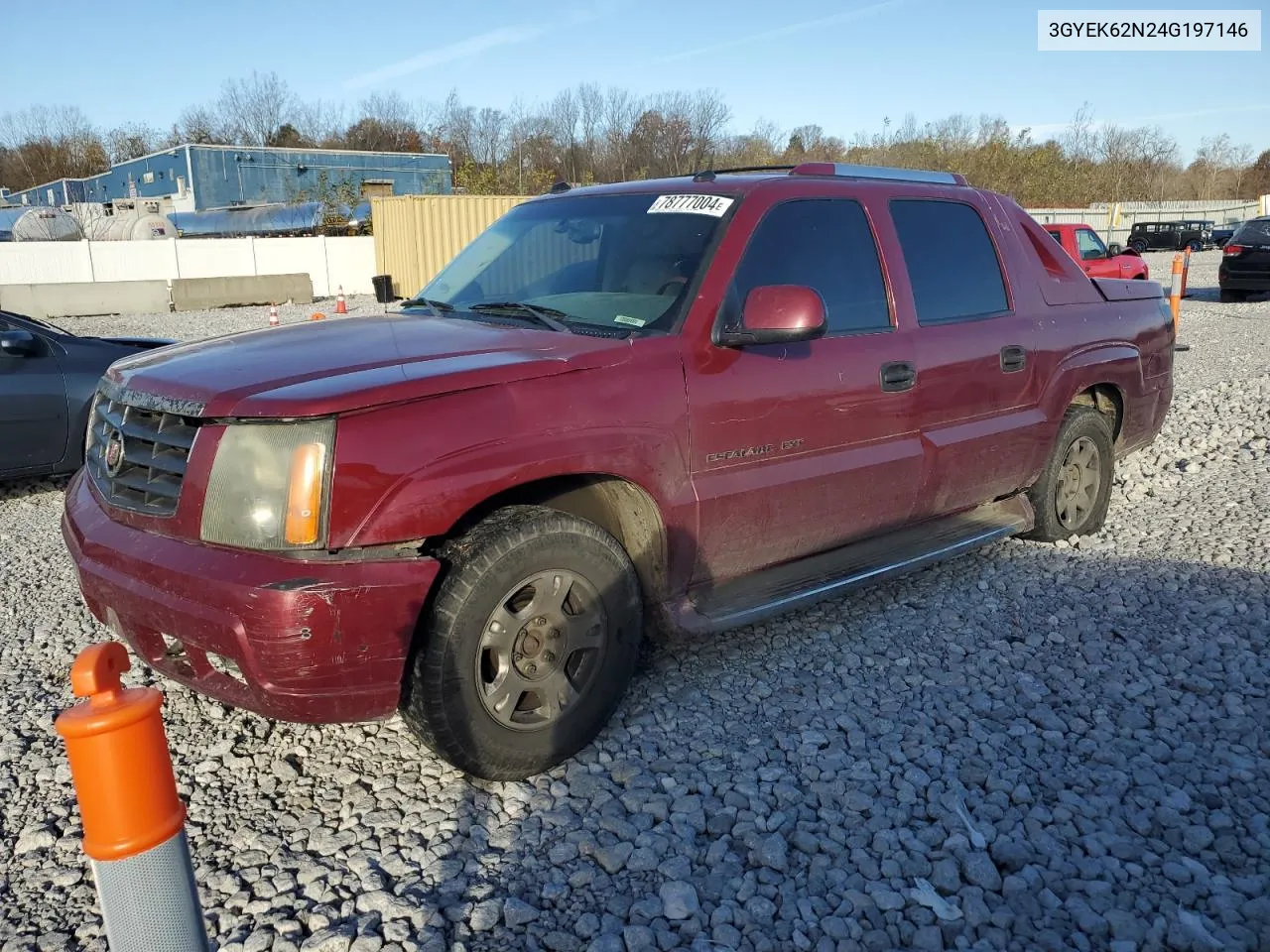 2004 Cadillac Escalade Ext VIN: 3GYEK62N24G197146 Lot: 78777004