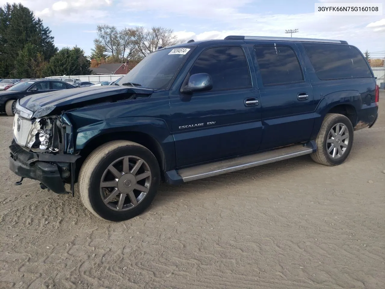 2005 Cadillac Escalade Esv VIN: 3GYFK66N75G160108 Lot: 79284514