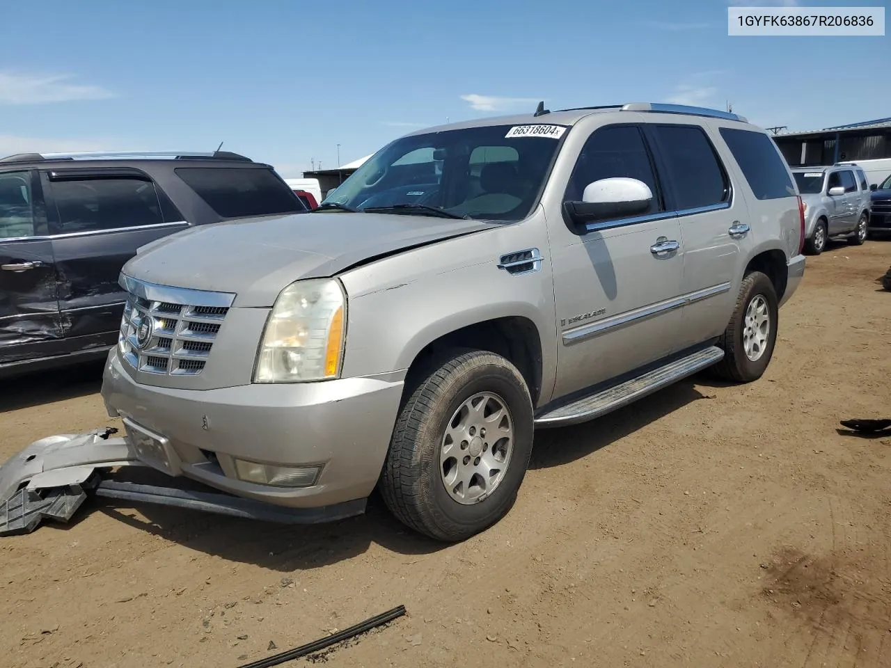 2007 Cadillac Escalade Luxury VIN: 1GYFK63867R206836 Lot: 66318604