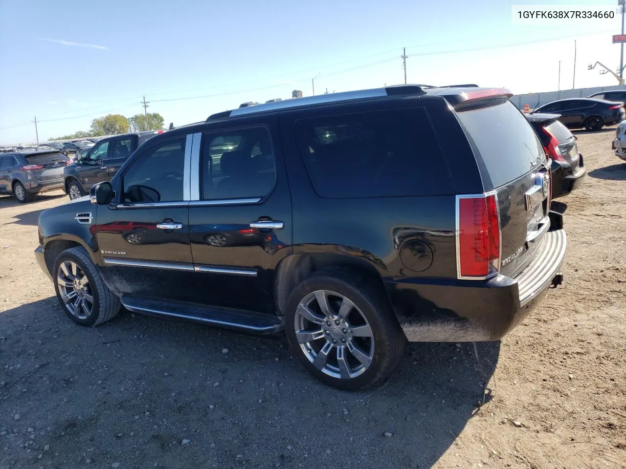 2007 Cadillac Escalade Luxury VIN: 1GYFK638X7R334660 Lot: 69860674