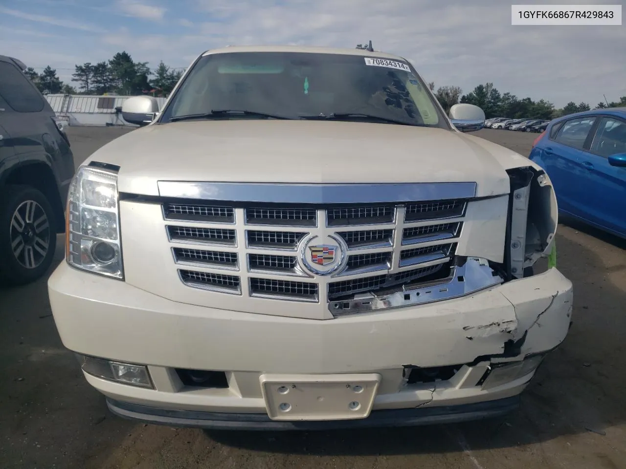 2007 Cadillac Escalade Esv VIN: 1GYFK66867R429843 Lot: 70834314