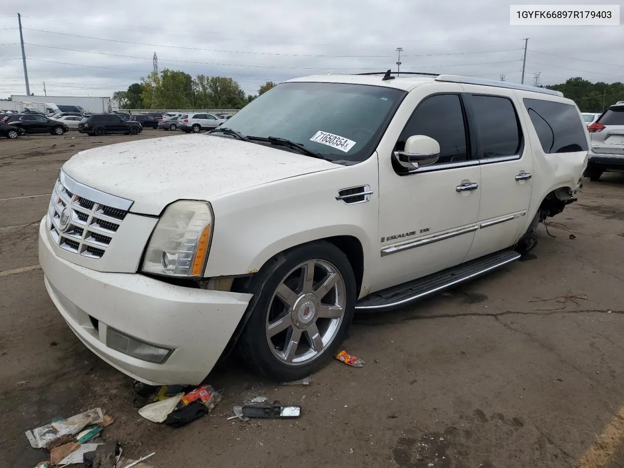 2007 Cadillac Escalade Esv VIN: 1GYFK66897R179403 Lot: 71650354