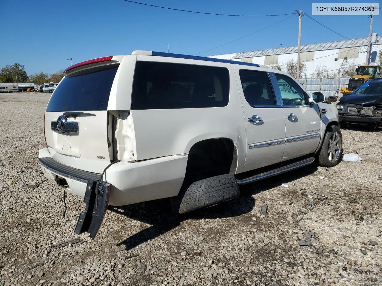 2007 Cadillac Escalade Esv VIN: 1GYFK66857R274363 Lot: 76666004