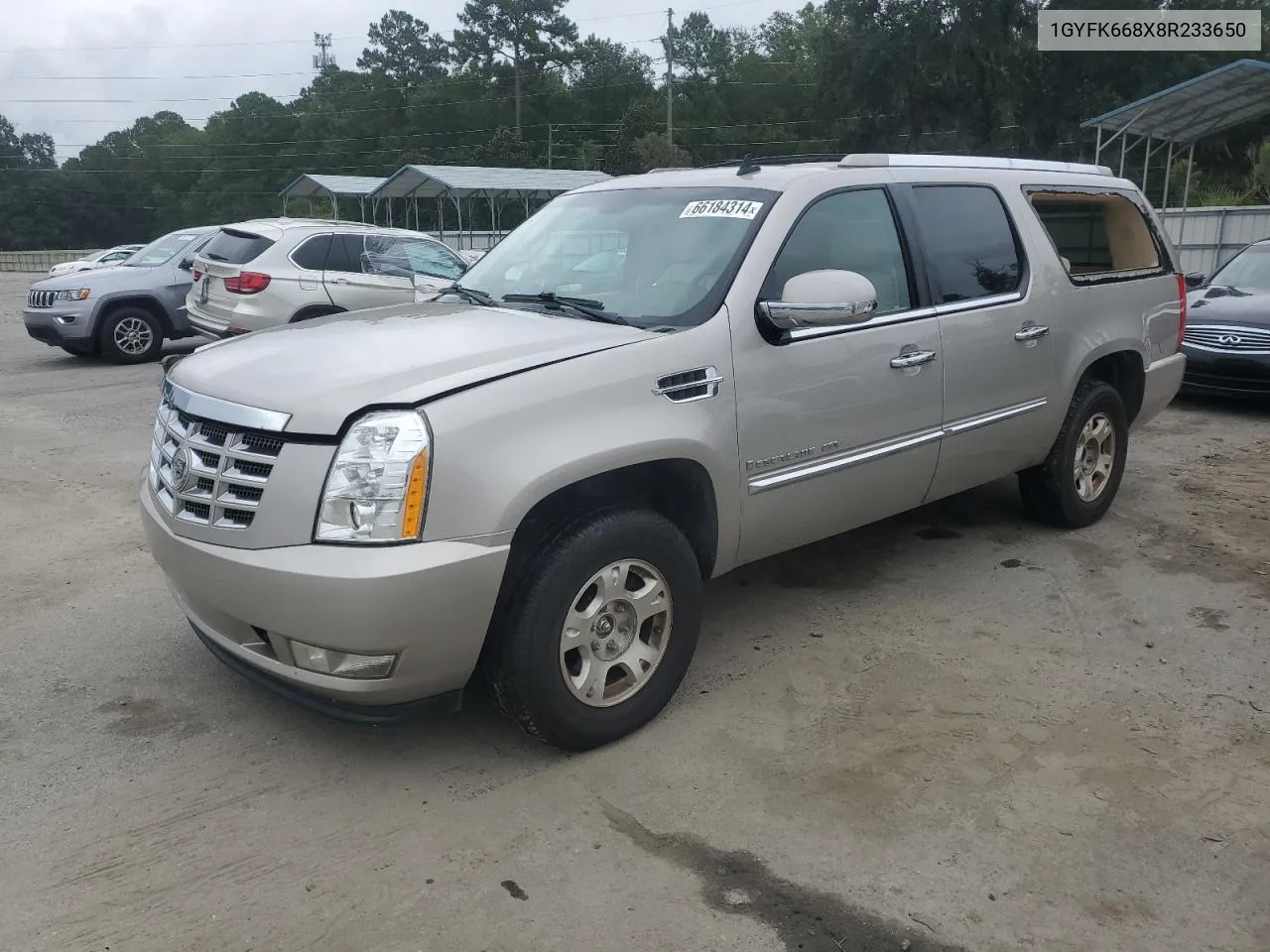 2008 Cadillac Escalade Esv VIN: 1GYFK668X8R233650 Lot: 66184314