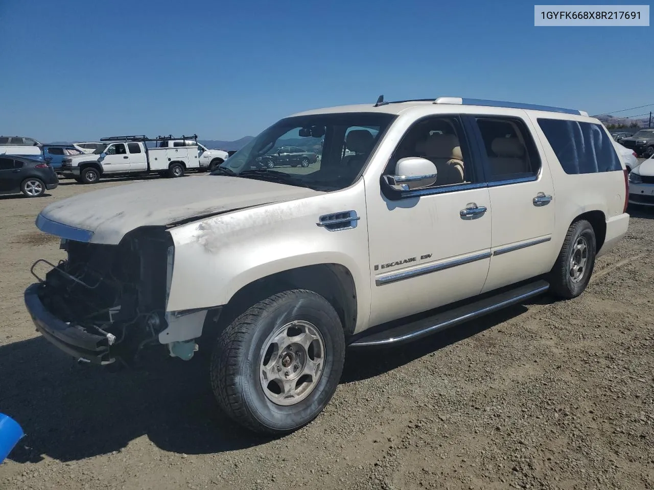 2008 Cadillac Escalade Esv VIN: 1GYFK668X8R217691 Lot: 70247334