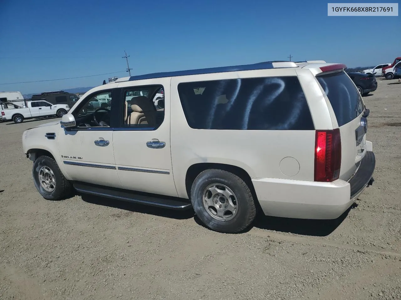 2008 Cadillac Escalade Esv VIN: 1GYFK668X8R217691 Lot: 70247334