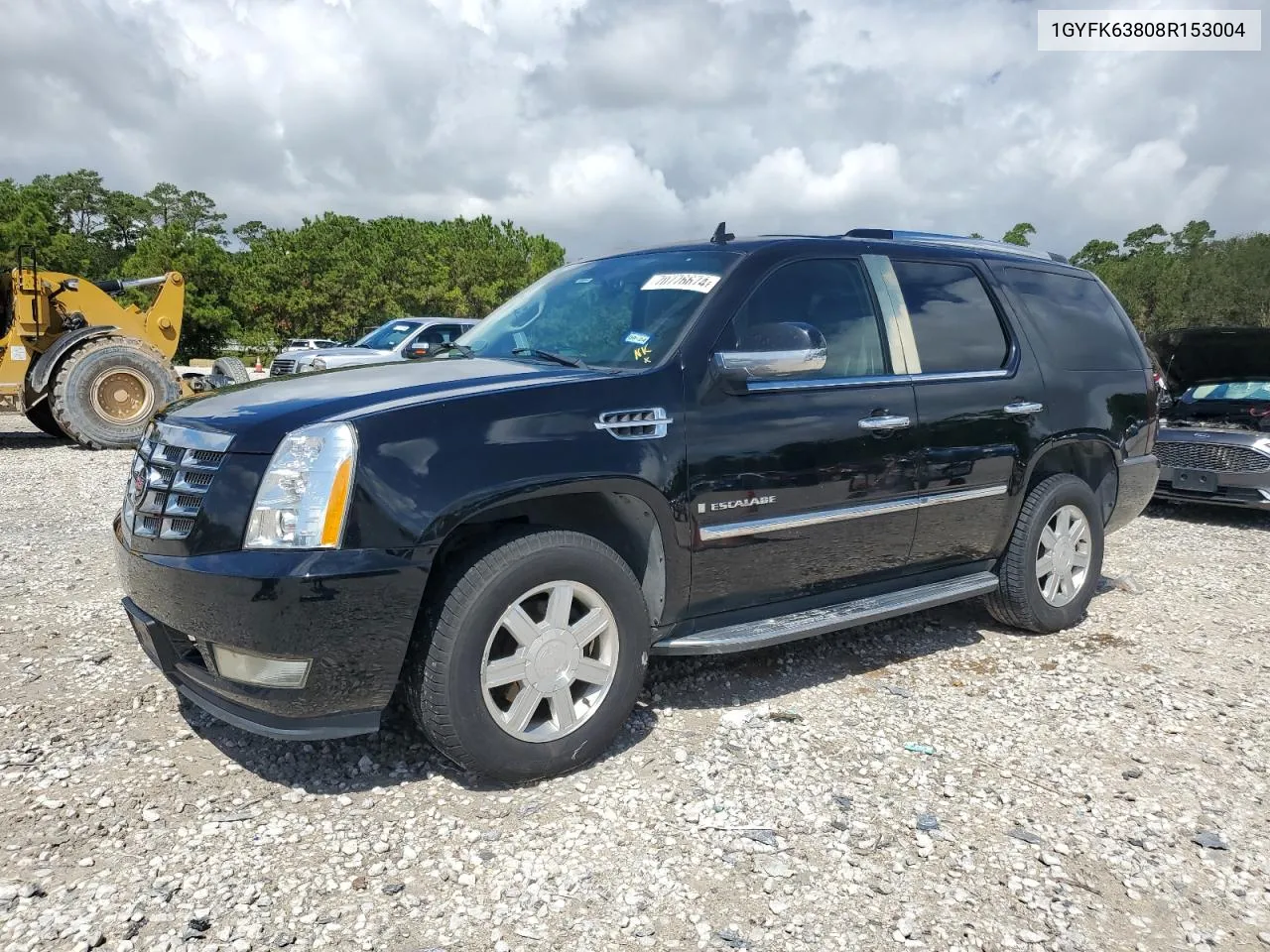 2008 Cadillac Escalade Luxury VIN: 1GYFK63808R153004 Lot: 70776674