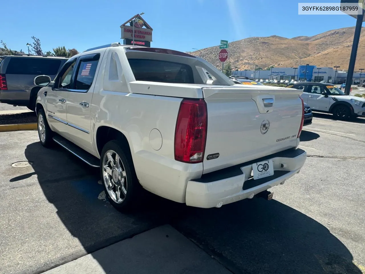 2008 Cadillac Escalade Ext VIN: 3GYFK62898G187959 Lot: 72383684