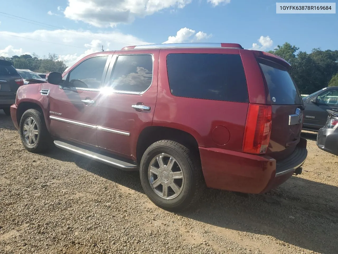 2008 Cadillac Escalade Luxury VIN: 1GYFK63878R169684 Lot: 72682384