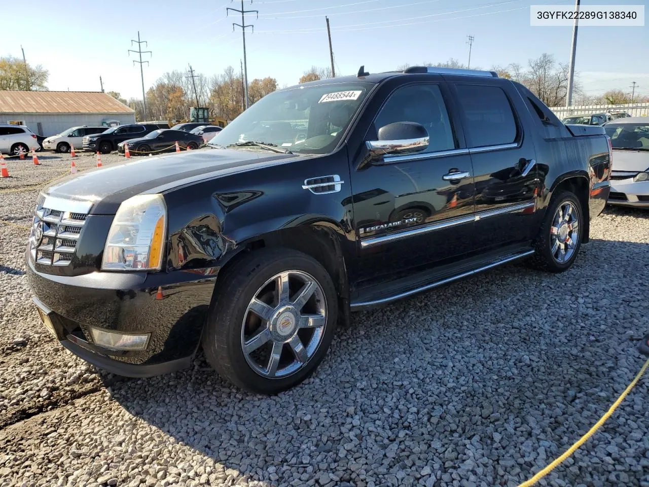 2009 Cadillac Escalade Ext Luxury VIN: 3GYFK22289G138340 Lot: 79488544