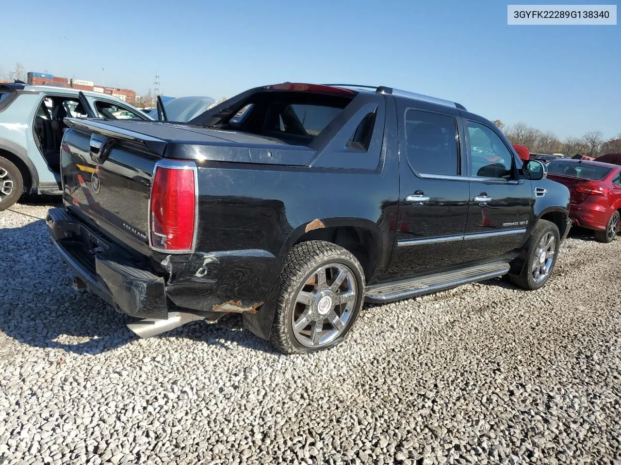 2009 Cadillac Escalade Ext Luxury VIN: 3GYFK22289G138340 Lot: 79488544