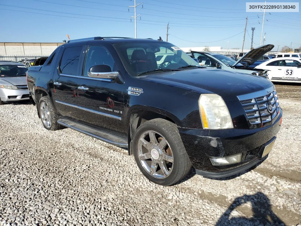 2009 Cadillac Escalade Ext Luxury VIN: 3GYFK22289G138340 Lot: 79488544