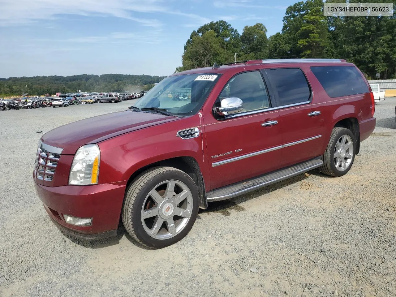 2011 Cadillac Escalade Esv Luxury VIN: 1GYS4HEF0BR156623 Lot: 71173024