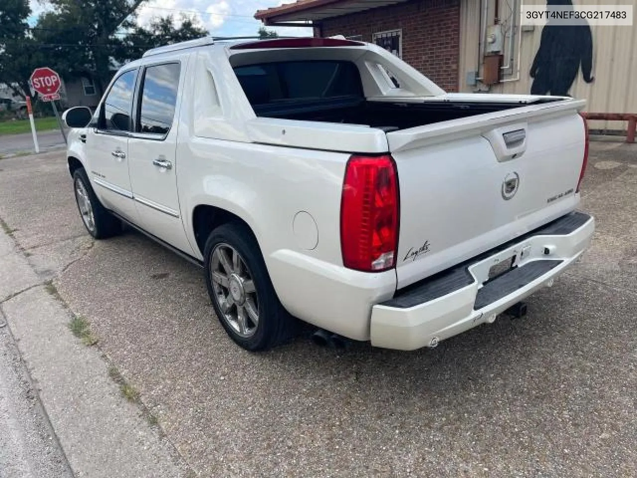 2012 Cadillac Escalade Ext Premium VIN: 3GYT4NEF3CG217483 Lot: 73172284