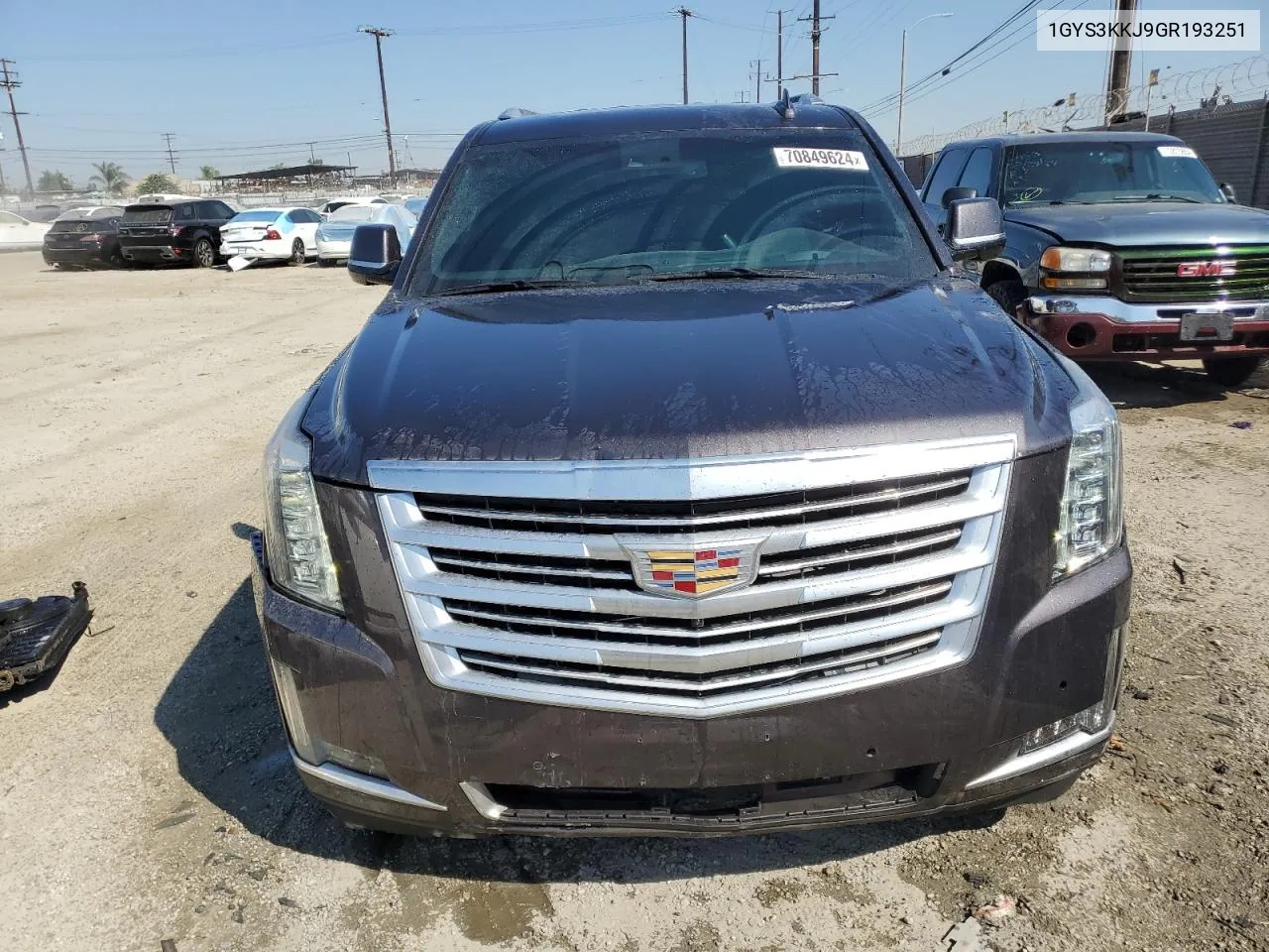 2016 Cadillac Escalade Esv Platinum VIN: 1GYS3KKJ9GR193251 Lot: 70849624