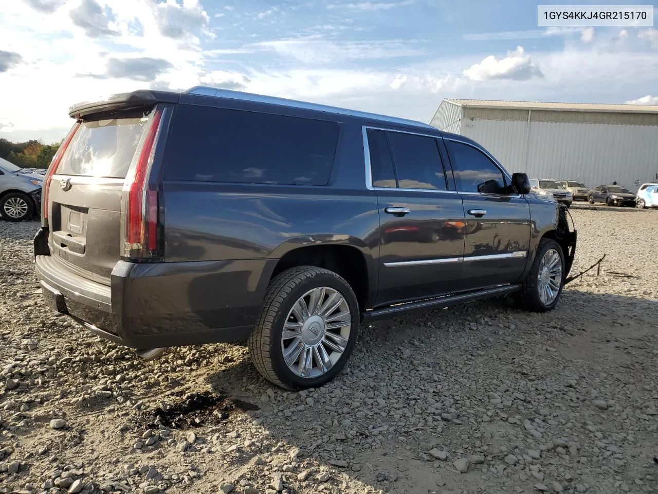 2016 Cadillac Escalade Esv Platinum VIN: 1GYS4KKJ4GR215170 Lot: 74111564