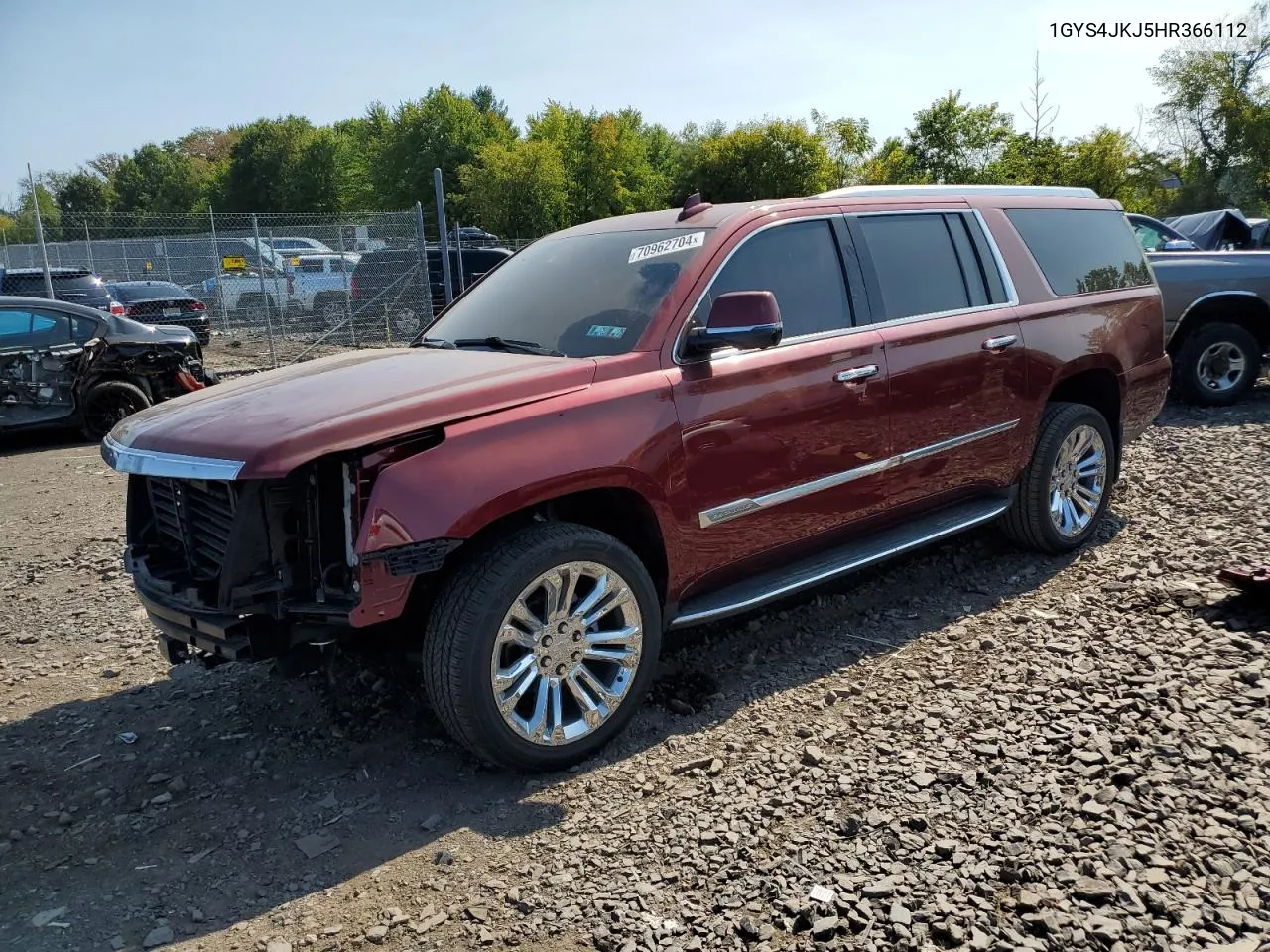 1GYS4JKJ5HR366112 2017 Cadillac Escalade Esv Premium Luxury