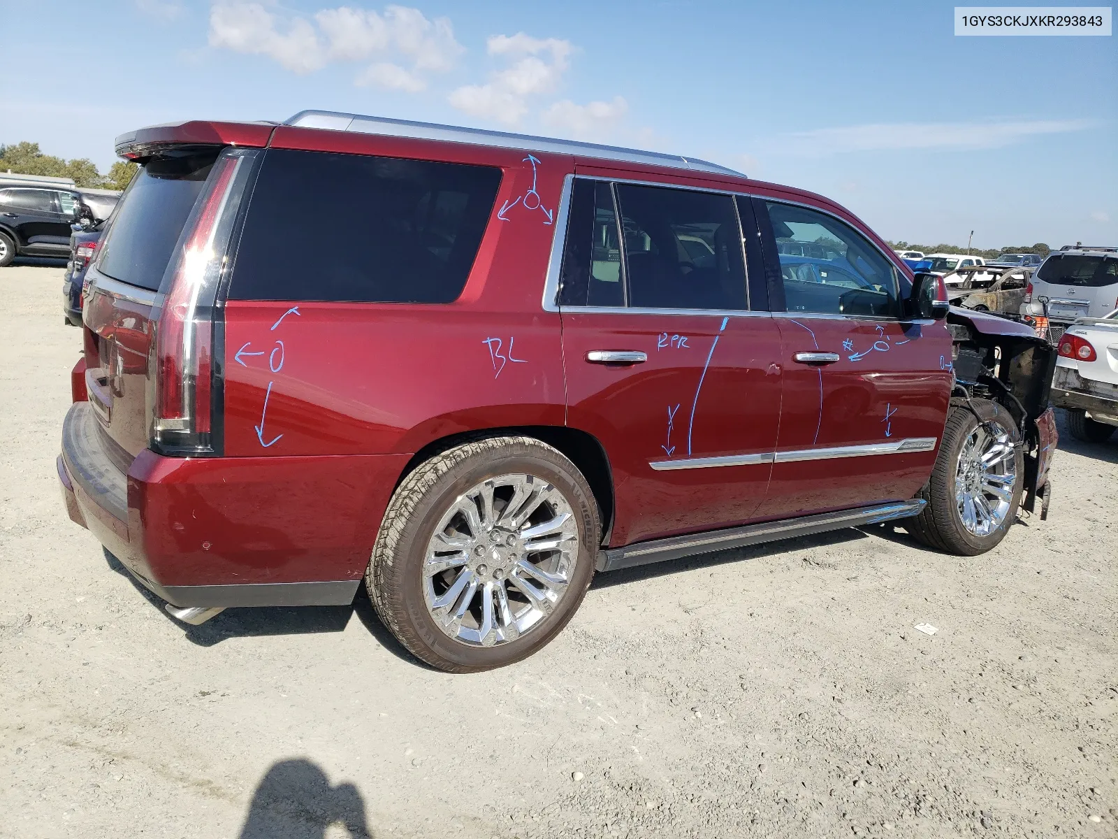 1GYS3CKJXKR293843 2019 Cadillac Escalade Premium Luxury