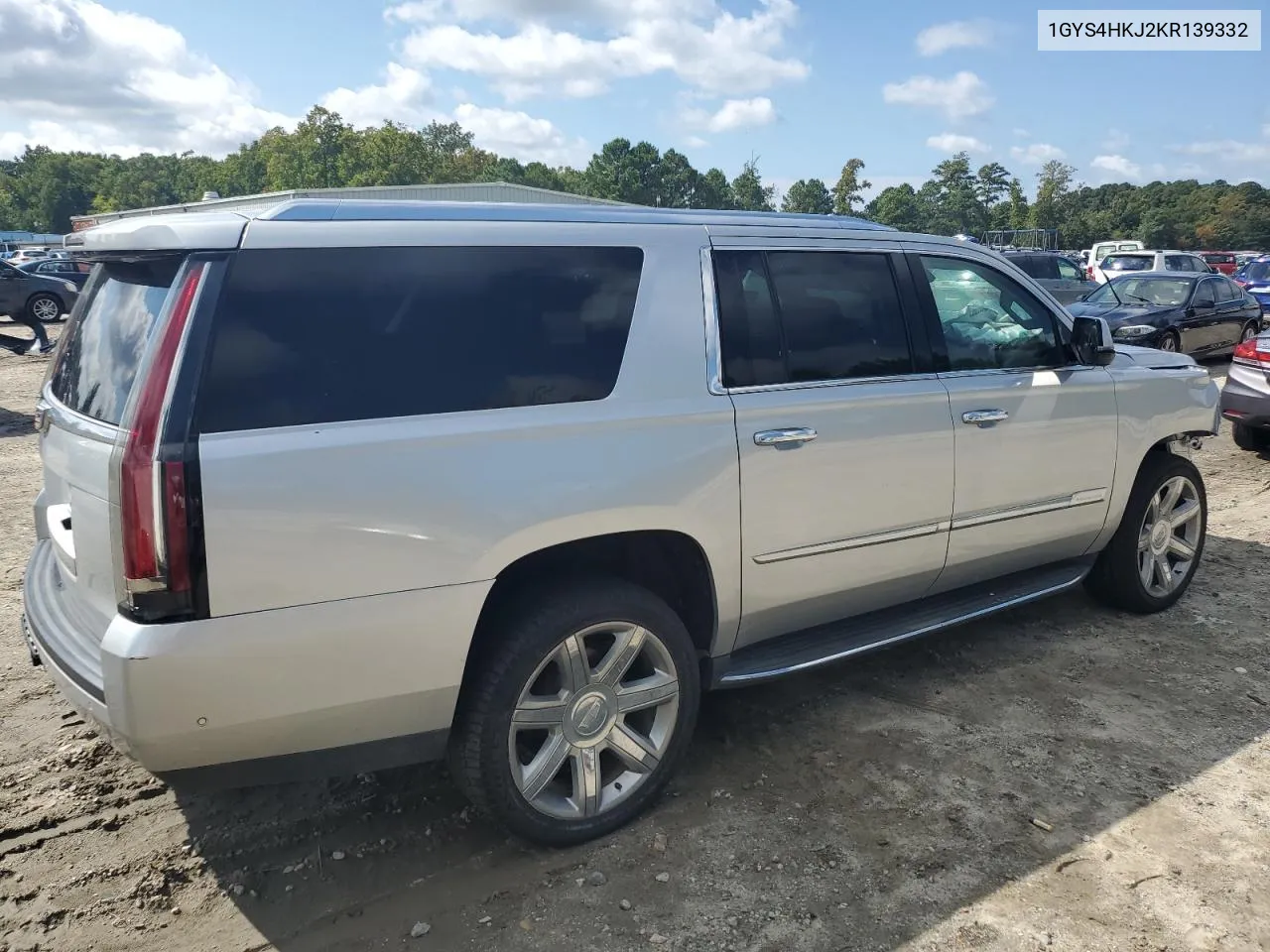 1GYS4HKJ2KR139332 2019 Cadillac Escalade Esv Luxury