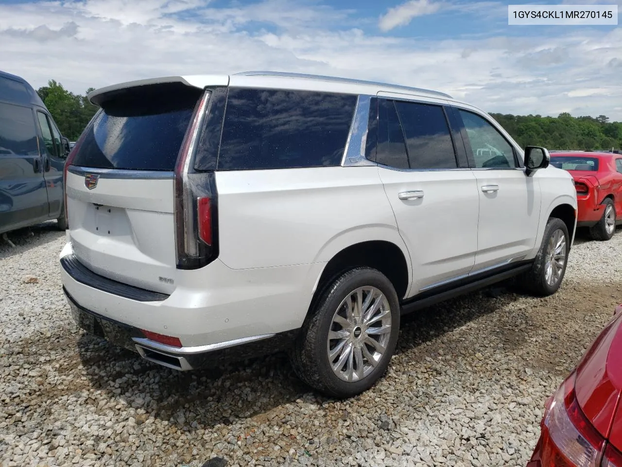 2021 Cadillac Escalade Premium Luxury VIN: 1GYS4CKL1MR270145 Lot: 52209994