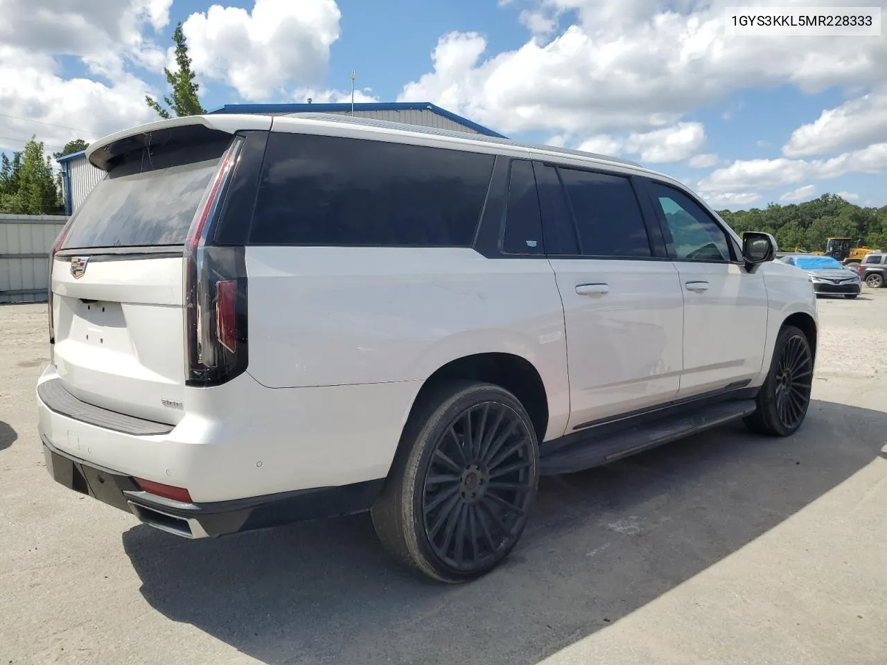 2021 Cadillac Escalade Esv Premium Luxury VIN: 1GYS3KKL5MR228333 Lot: 71914694