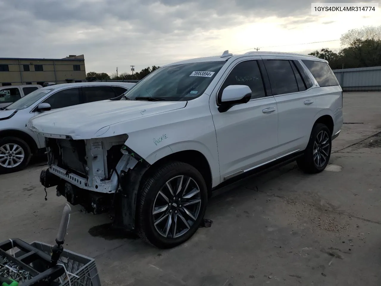 2021 Cadillac Escalade Premium Luxury Platinum VIN: 1GYS4DKL4MR314774 Lot: 78953894