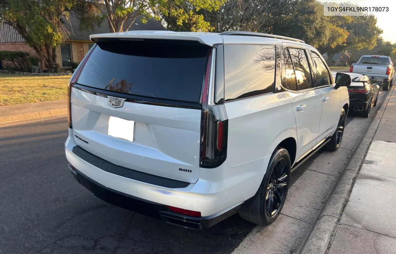 2022 Cadillac Escalade Sport VIN: 1GYS4FKL9NR178073 Lot: 78363714