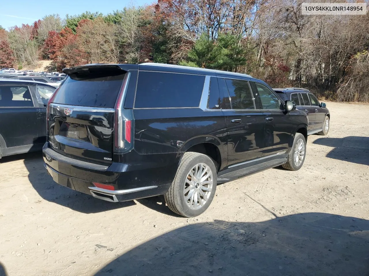 2022 Cadillac Escalade Esv Premium Luxury VIN: 1GYS4KKL0NR148954 Lot: 78874424