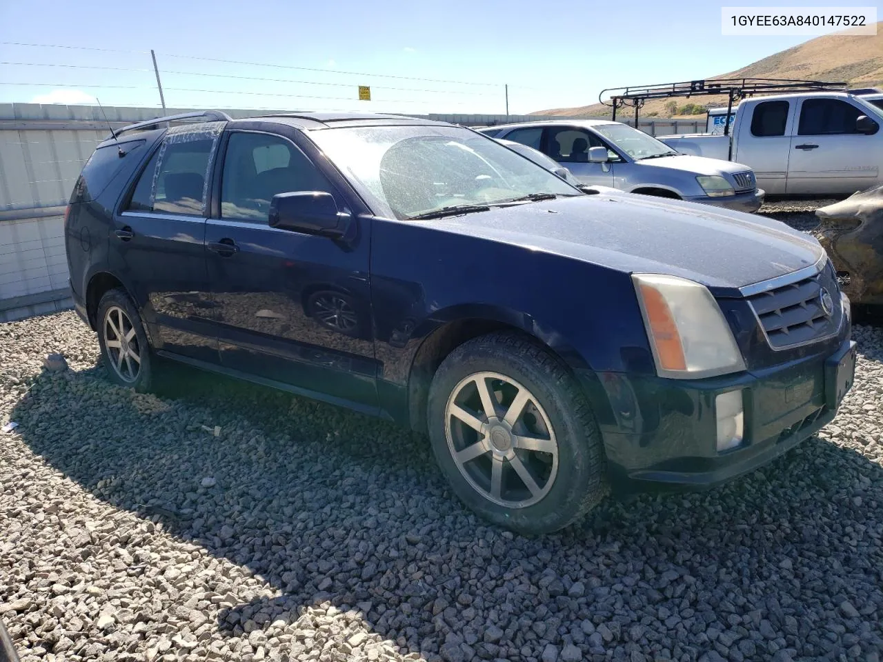 2004 Cadillac Srx VIN: 1GYEE63A840147522 Lot: 70878264