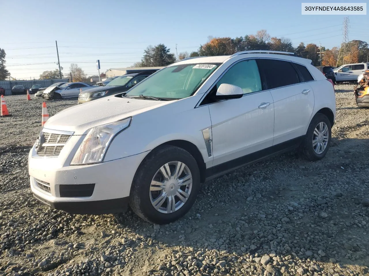 2010 Cadillac Srx Luxury Collection VIN: 3GYFNDEY4AS643585 Lot: 78391084