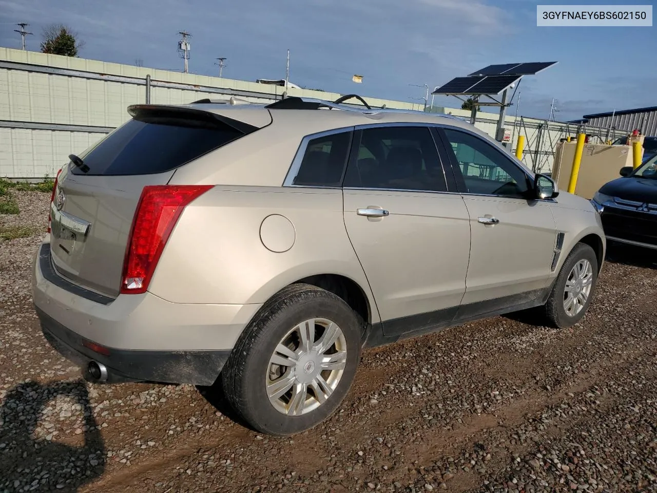 3GYFNAEY6BS602150 2011 Cadillac Srx Luxury Collection