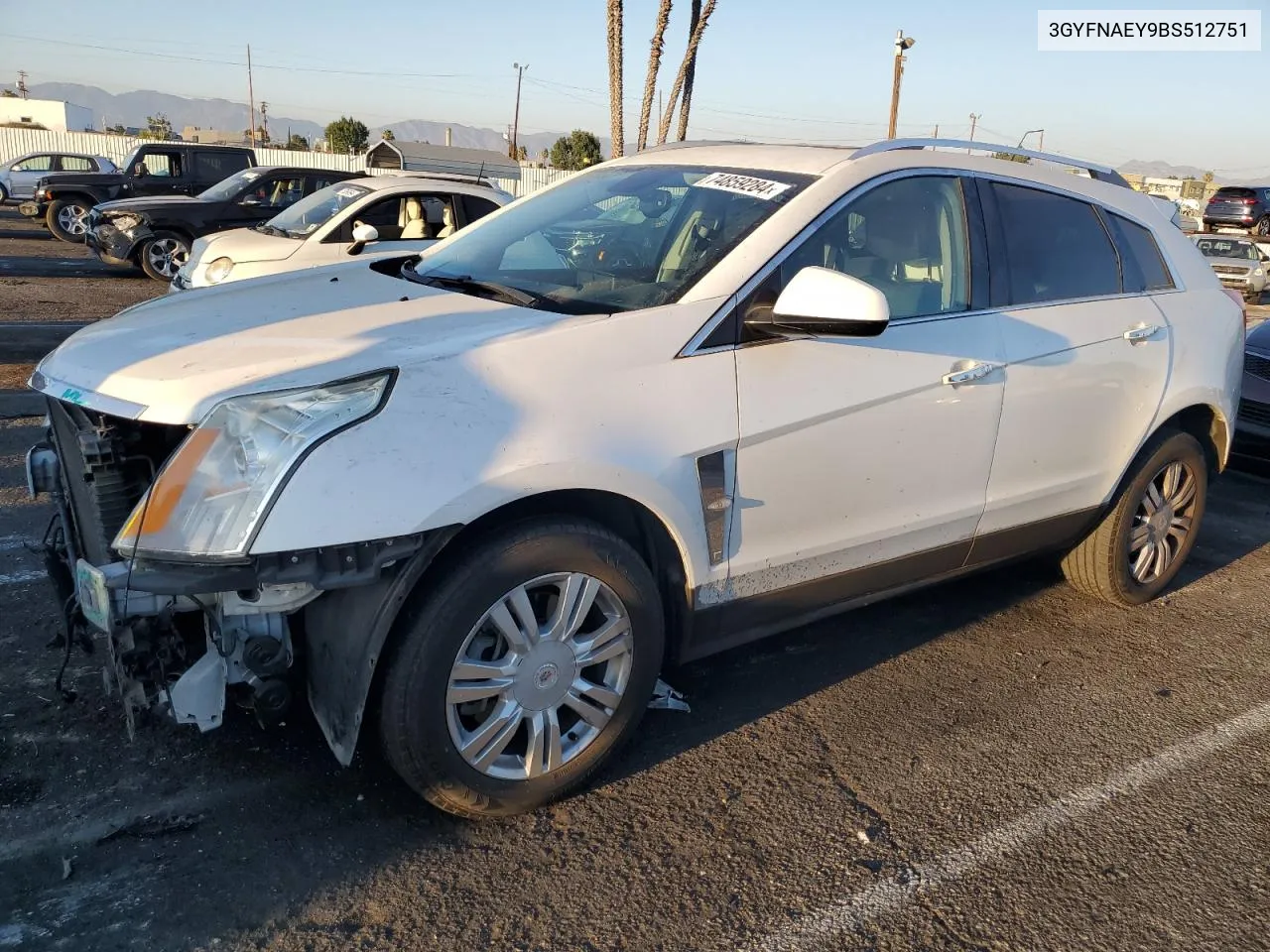 2011 Cadillac Srx Luxury Collection VIN: 3GYFNAEY9BS512751 Lot: 74859284