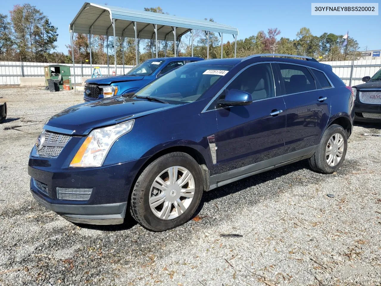 2011 Cadillac Srx Luxury Collection VIN: 3GYFNAEY8BS520002 Lot: 77251744