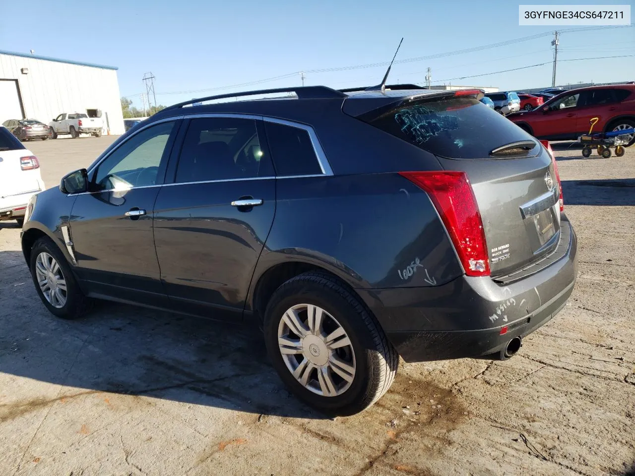 2012 Cadillac Srx VIN: 3GYFNGE34CS647211 Lot: 71563214