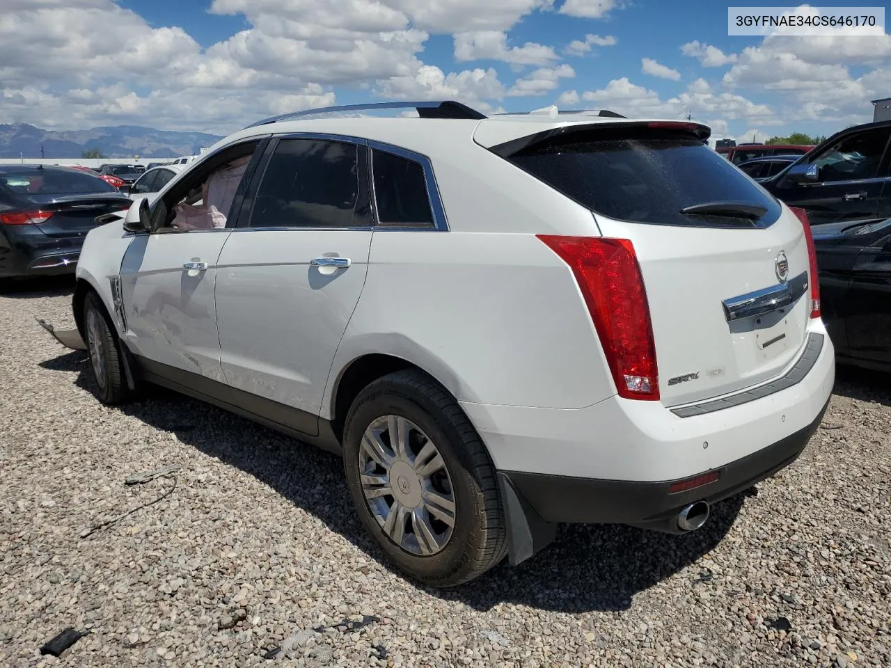 2012 Cadillac Srx Luxury Collection VIN: 3GYFNAE34CS646170 Lot: 72083584