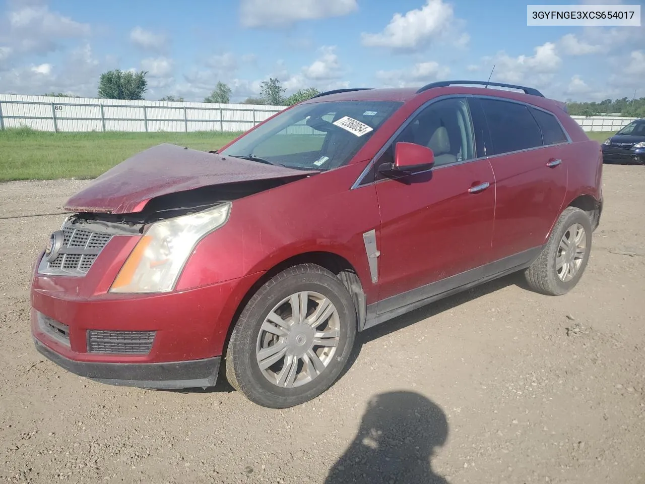 2012 Cadillac Srx VIN: 3GYFNGE3XCS654017 Lot: 72360054