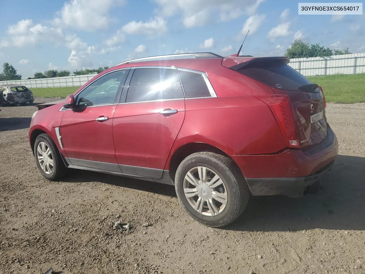 2012 Cadillac Srx VIN: 3GYFNGE3XCS654017 Lot: 72360054