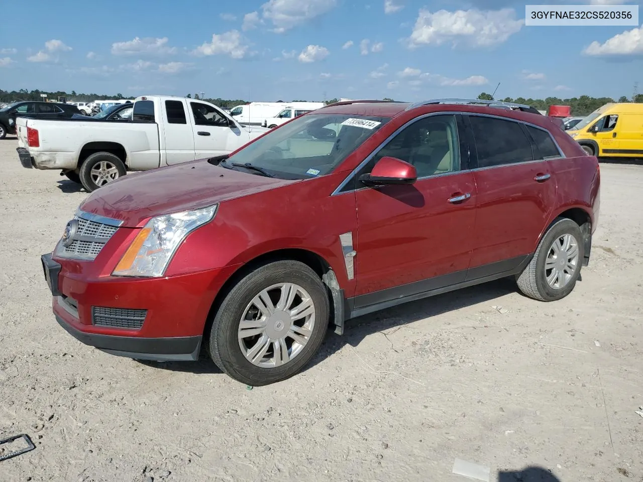 2012 Cadillac Srx Luxury Collection VIN: 3GYFNAE32CS520356 Lot: 73396414